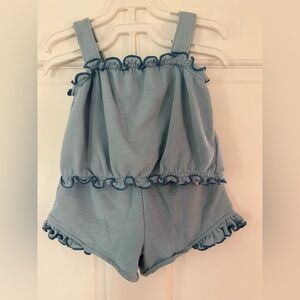 Old Navy Light Blue Ruffle Romper Set